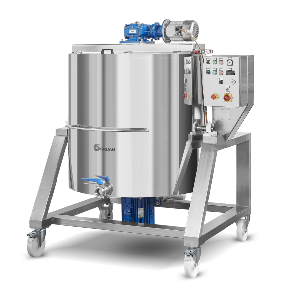 750 L TILTING SHAMPOO MIXER WITH TURBINE AND MIXING PADDLES